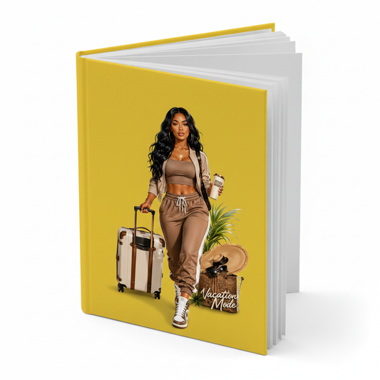 Vacation Mode - Yellow Journal Angle White