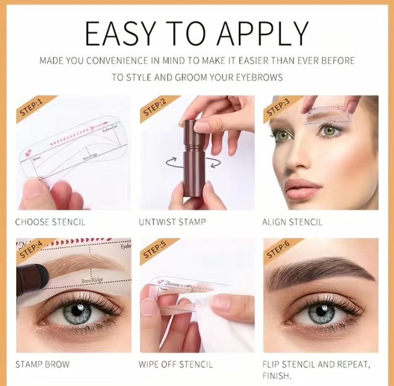 instructions to apply brow stamp.