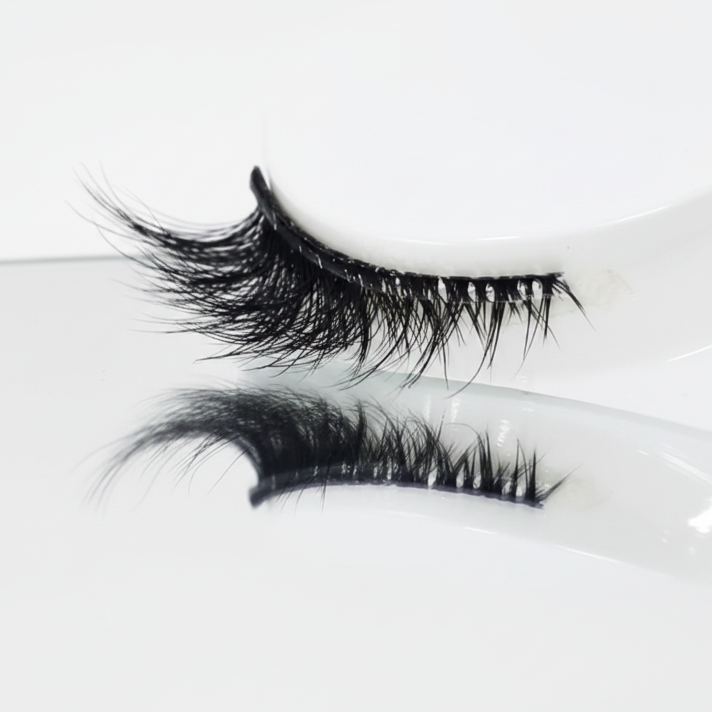 Pre-glued & no glue needed These self adhesive eyelashes come with a wide glue strip, making them no glue needed for easy application. Perfect for quick, hassle-free wear without messy adhesive.
Soft clear band for comfort Crafted with a handcrafted cotton band and transparent plastic strip, these lashes offer a soft, lightweight feel that blends naturally with your eye shape.
Winged cat eye style Designed as cat eye lashes with a winged style, these half lashes enhance your look with a dramatic, elegant fl