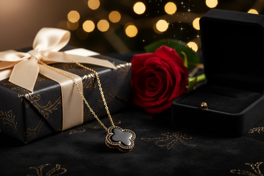 Black Four Leaf Clover Necklace