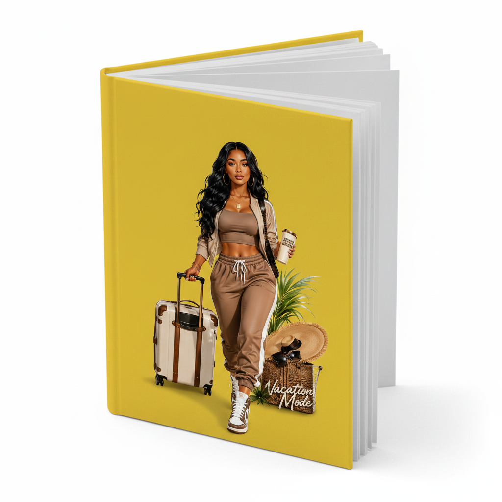 Vacation Mode - Yellow Journal Angle White