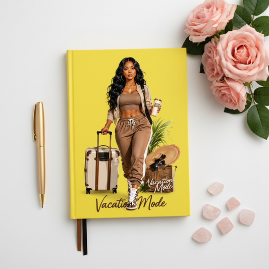 Vacation Mode - Yellow Journal White BG